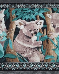 Vintage Koala Tapestry Wall Hanging Made In Turkey 100% Cotton 58×39″