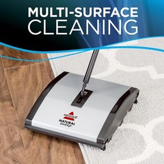 Bissell Natural Sweep Carpet & Floor Manual Light Sweeper Dual Rotating Brushes