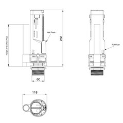 Toilet Cistern Outlet Valve Caroma Novelli Porcher Dual Flush Valve ATS460