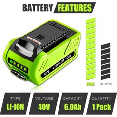 40V 5Ah For Greenworks G-MAX Lithium Battery 29472 29462 29252 20202 40 Volt