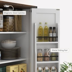 HOMCOM 71″ Farmhouse Pantry Cabinet w/ Drawer White, Refurbished
