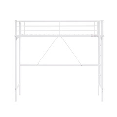 Loft Bed Twin Size with Flat Ladder Rung for Kids Teens Adults Heavy Duty Metal