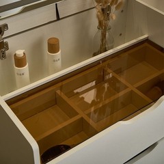 3 – in – 1 Vanity Desk with Mirror And Lights, Small Vanity Desk Set with