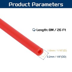 PATIKIL 26 Ft(8M) Red Latex Rubber Tubing, 1/16″(1.6mm) ID x 1/8″(3.2mm) OD f…