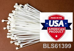 100 USA Made TOUGH TIES 12″ inch 120lb Nylon Tie Wraps Wire Cable Zip Ties White