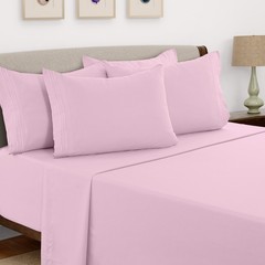 6 Piece Bed Sheet Set 1800 Series Microfiber Comfort Deep Pocket Hotel Bed Sheet