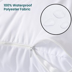 4 Pack of Pillow Protectors With Zipper Queen Size Effective Dust Protector