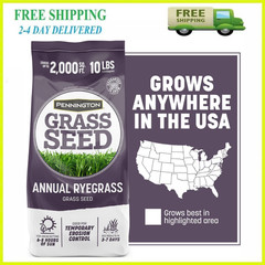 Pennington Annual Ryegrass Grass Seed Full Sun Partial Shade 10 lb Bag New