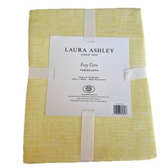 Laura Ashley Easy Care Tablecloth – Texture Yellow Rectanglar 60″ x 102″ New