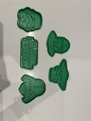 Star Wars Cookie Cutters & Stamps Vader Baby Yoda Storm Trooper 10 Pieces
