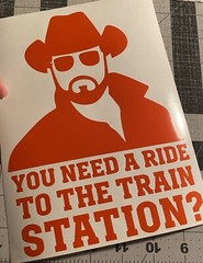 Vinyl Decal – You Need A Ride To The Train Station (Rip), Various Colors & Sizes