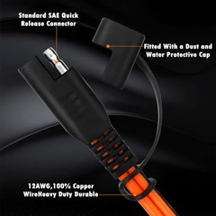 SAE to SAE Extension Cable, 12AWG Quick Disconnect Connector, 30A 17ft/518cm