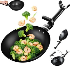 13-Inch Carbon Steel Wok Pan – Non-Stick Cookware with Ergonomic Handle
