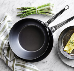 De Buyer Mineral B Pro Carbon Steel Fry Pan, Set of 2
