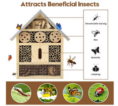 Insect Hotel&Mason Bee House-Butterfly House,Multi-Functional Bee Hotel 4 Garden