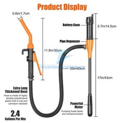 Battery Powered Electric Fuel Transfer Pump Portable Gas Oil Liquid Pump