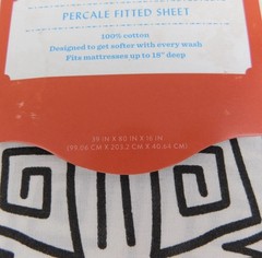 Opalhouse with Jungalow Twin/Twin XL Percale Fitted Sheet Ikat Black #8246