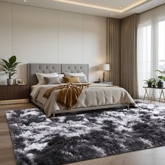 Large Non-Slip Fluffy Rug, Shaggy Plush Carpet for Living Room or Bedroom