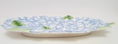 Williams Sonoma Figural Hydrangea Platter 15.5″ NEW Stoneware Blue Flower Summer