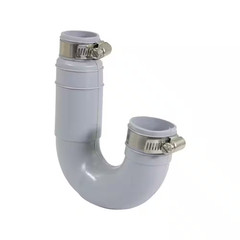 1 1/2 In. X 1 1/4 In. Flexible PVC Rubber Tubular Drain Trap with Stainless Stee