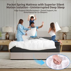 6″8″12″14″ Gel Memory Foam Hybrid Spring Mattress Twin Full Queen King In A Box