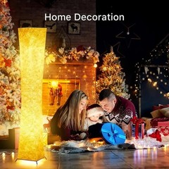 61″ Modern Floor Lamp with Fabric Shade, Standing Lamp for Bedroom Living Room