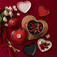 NEW Le Creuset 4pc Heart Plate 17cm Stoneware Dessert Mauve Pink Nutmeg Ganache