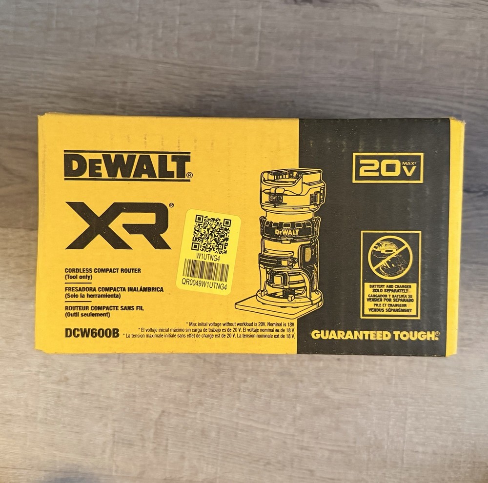 DEWALT DCW600B 20V Max XR Brushless Compact Cordless Router Tool Only New in Box