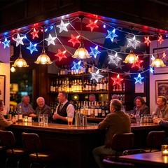 20 LED 4th of July Patriotic Star String Lights Red White Blue Decor