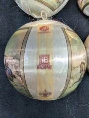 4 VTG Girl Scouts Silk Christmas Balls Currier & Ives Winter WNEPTV 16 PA