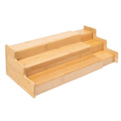 Bamboo Organizers Expandable Spice Rack, 3-Tier, 12.91-22.4×7.67×4.4 in