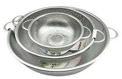 Rice Colander Stainless Steel Vegetables Fruit Basin 8/11/13.4 Inches