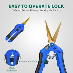 SZHLUX 3-Pack Gardening Scissors 6.5″ Pruning Shears Garden Pruners