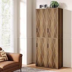 75″ Tall Narrow Storage Cabinet, Farmhouse Pantry Utility Cabinet for Kitchen