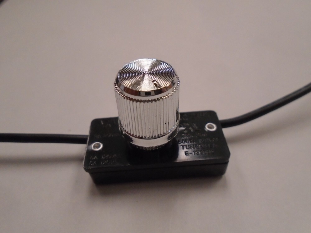 ZING EAR ZE-256 120V 500W ROTARY LAMP LIGHT DIMMER SWITCH NICKLE KNOB CALLIE-12