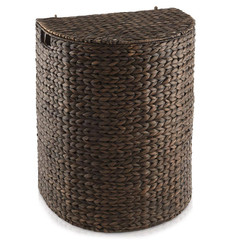 Brown Espresso 20.5 In. X 24.25 In. Wicker Water Hyacinth Decorative Baskets Hal