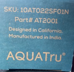 AquaTru Pre/Carbon Stages 1-2 Filter Part #AT2001 (For Classic, Connect, Under)