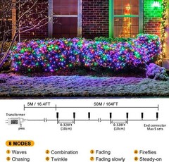 Multicolor 500LED Christmas String Lights 164ft Christmas Lights Waterproof