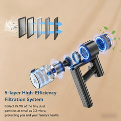 Cordless Vacuum Cleaner 65KPa Lightweight Pet Hair Carpet Hardwood Stick 1.5L