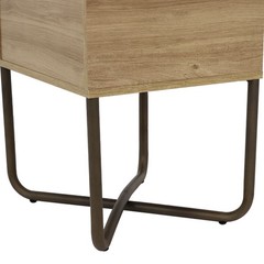 Industrial-Style MDP Side Table with Shelf – Brown – 19.75 in by Sunnydaze