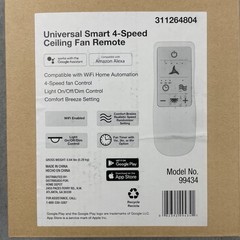 Universal Smart 4 Speed Ceiling Fan Remote Control Kit Apple Alexa & Google Play