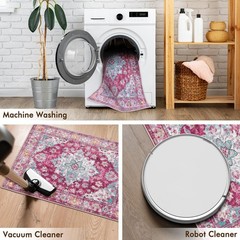 2×3 Machine Washable Area Rug for Entryway, Small Boho Neutral Rug for Front …