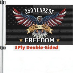 3 Ply 250 Years America Flag – Double Sided Patriotic Eagle 3 X 5 Ft Anniversary