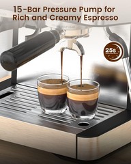 Electactic Espresso Machine with Grinder, 15 Bar Expresso Coffee Machines