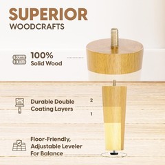Yes4All 6 Inches Round Natural Solid Wood Furniture 6 inch,