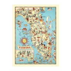 Old Map of Florida 1935 – Vintage Florida Art