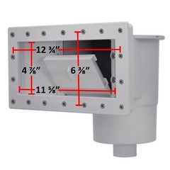 Rx Clear Wide-Mouth Thru-Wall Skimmer for Above Ground Pools – Grey
