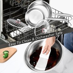 Titanium Non-stick Frying Pan with Lid, 8, 10, and 12 Inch Hammered Nonstick …