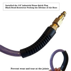 Air Hose 1/4 in x 100 ft, Polyurethane(PU), Reinforced Air Compressor Hose, L