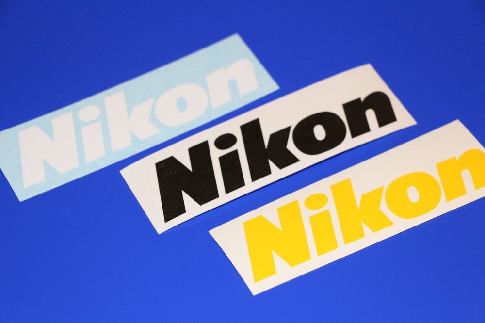 (PAIR) Nikon Logo Decal Vinyl Sticker Camera Camcorder Photography DSLR Photo